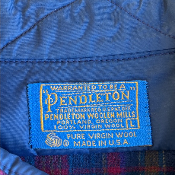 Vintage Pendleton USA 70’s Virgin Wool Flannel Red Plaid Shirt Mens Size Large - Picture 4 of 13